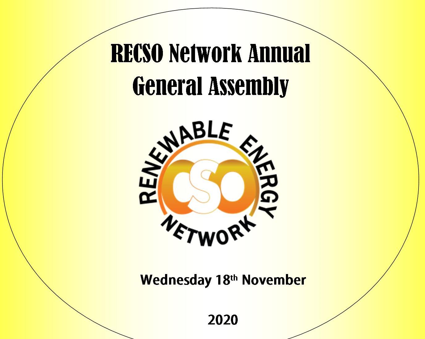 Annual general meeting (AGM) for The Renewable energy CSO Network,scheduled for 18th November 2020